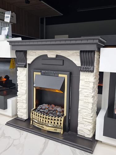 Биокамин Dimplex Luxemburg очаг Atherton сланец/темный дуб (каменный) (выставочный образец)_1